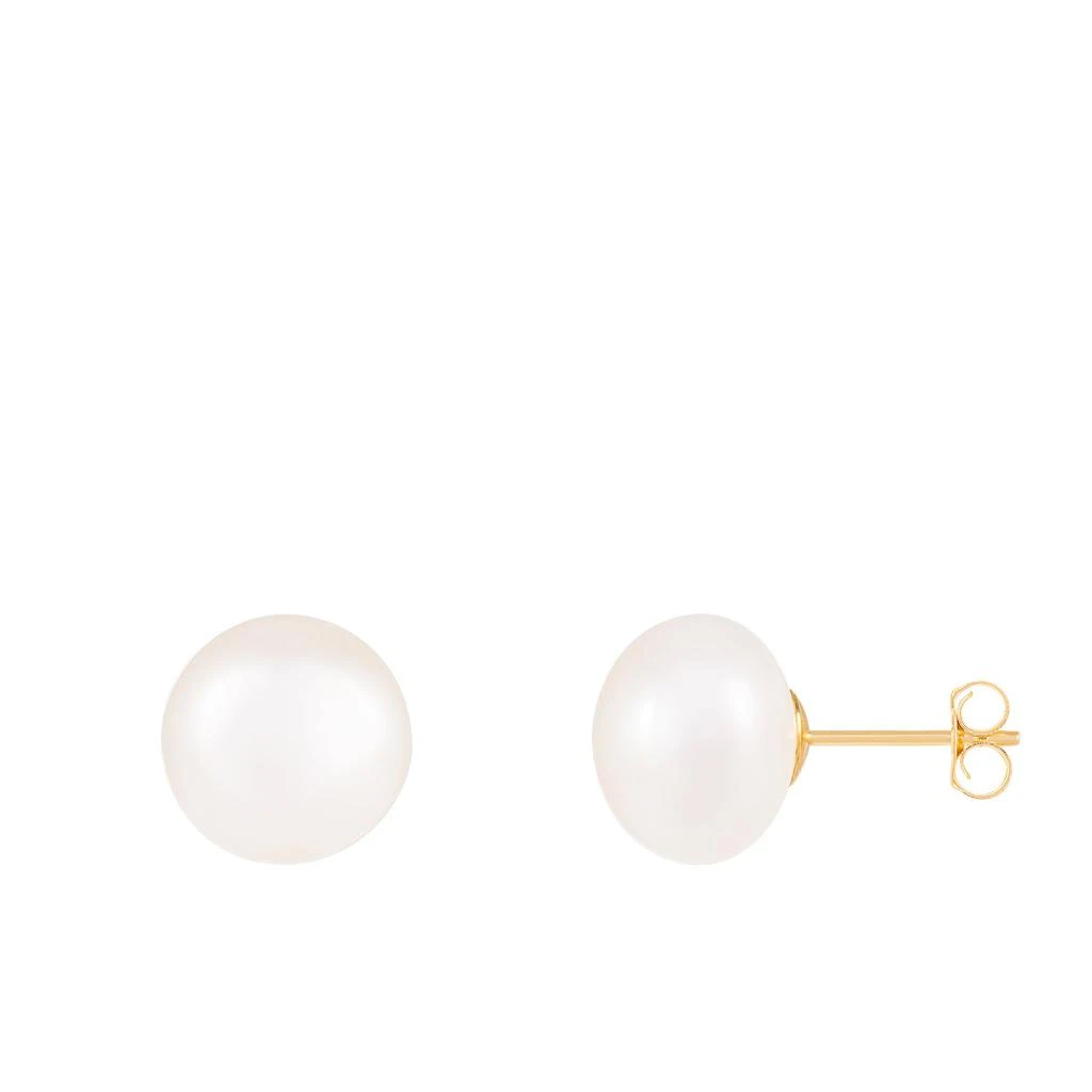 Splendid Pearls 14k Yellow Gold 10-11mm Freshwater Pearl Stud Earrings. 4