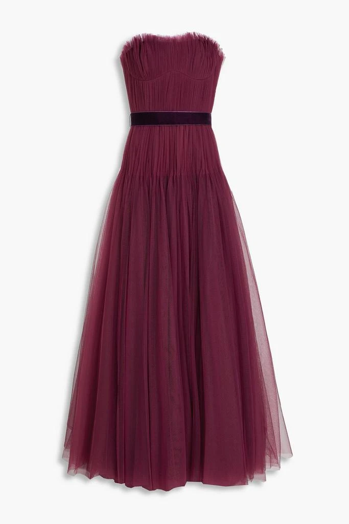 Zac Posen Strapless pleated tulle gown 1
