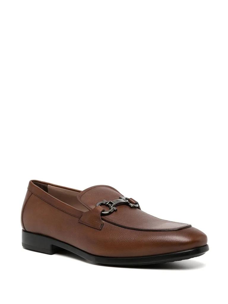 Salvatore Ferragamo Ferragamo Gancini-Trim Leather Moccasins
