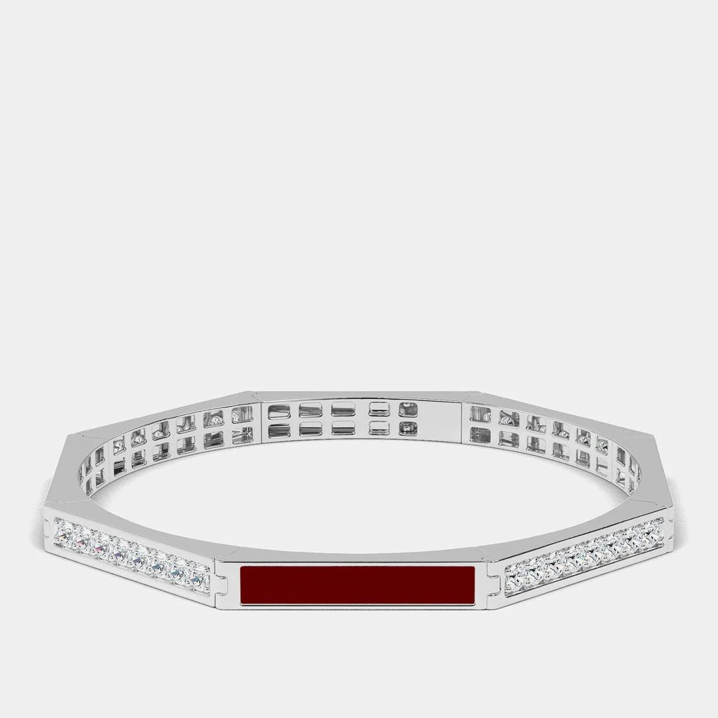 Made By Man Silver
Ceramic Octagon Shaped Alternating Hinged Bangle