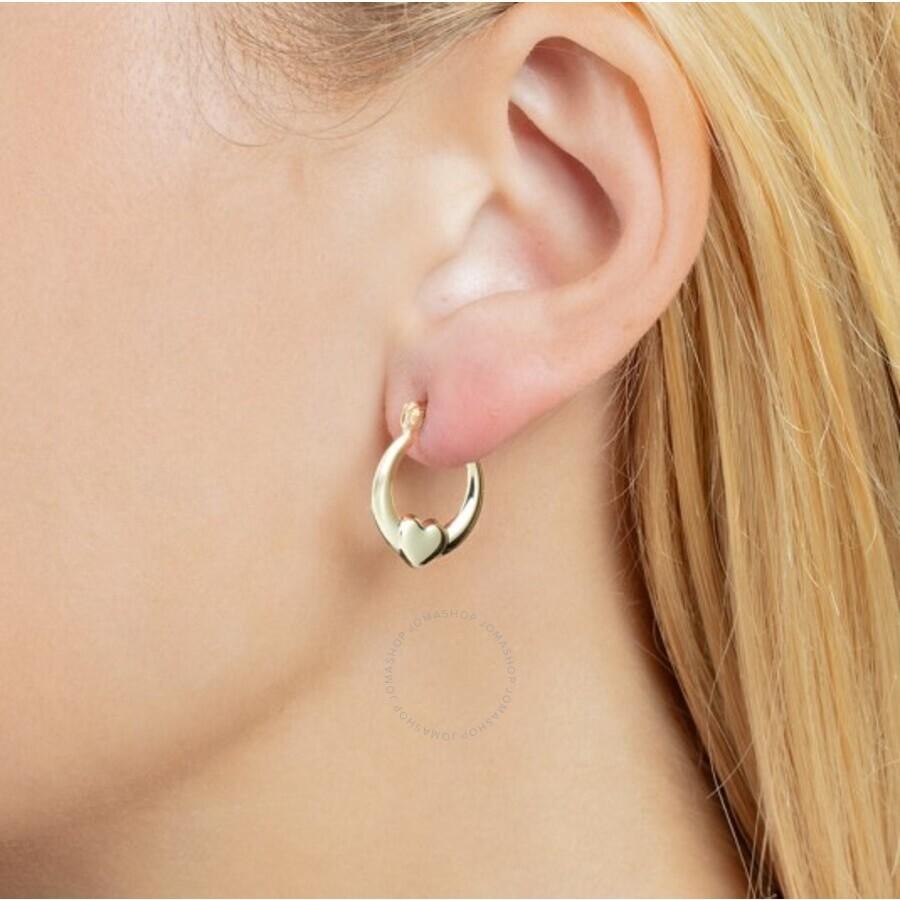 Tresorra 14K Yellow Gold Small Heart Hoop Earrings