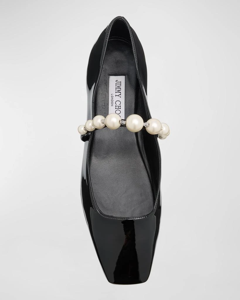 Jimmy Choo Ade Pearly-Strap Patent Ballerina Flats 5