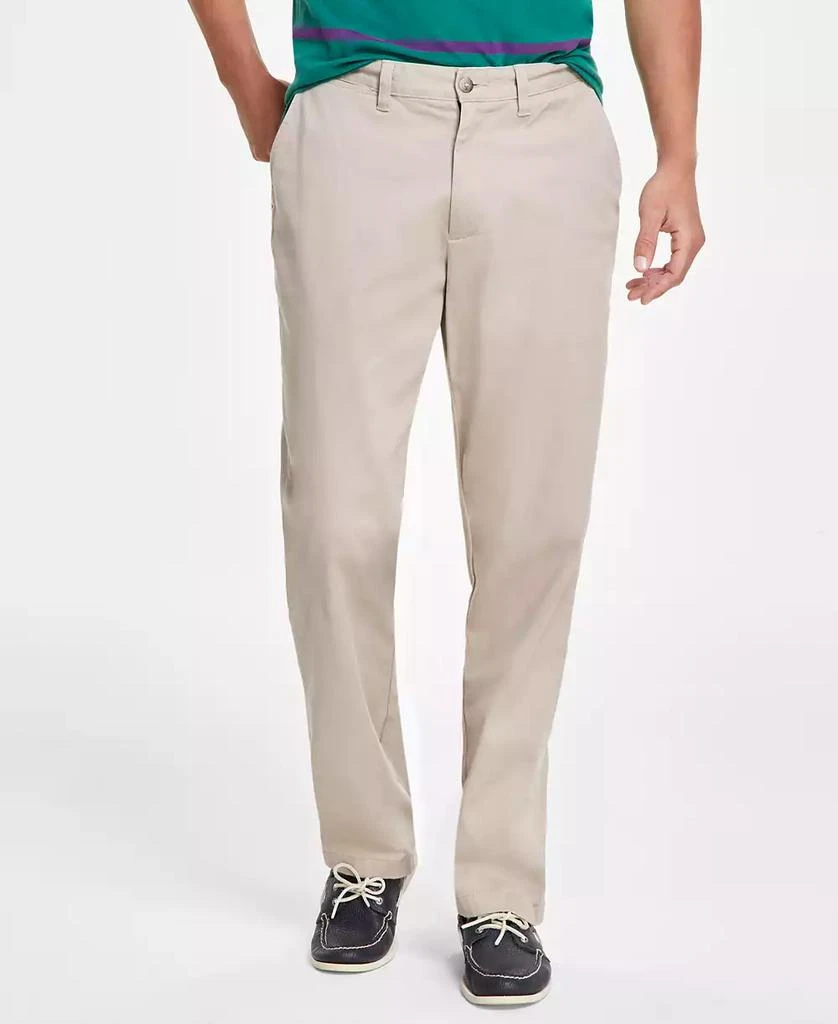 Nautica Men's Classic-Fit Stretch Solid Flat-Front Chino Deck Pants 9