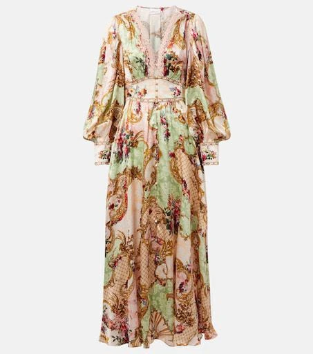 camilla silk maxi dress Embellished floral silk maxi dress in multicoloured - Camilla