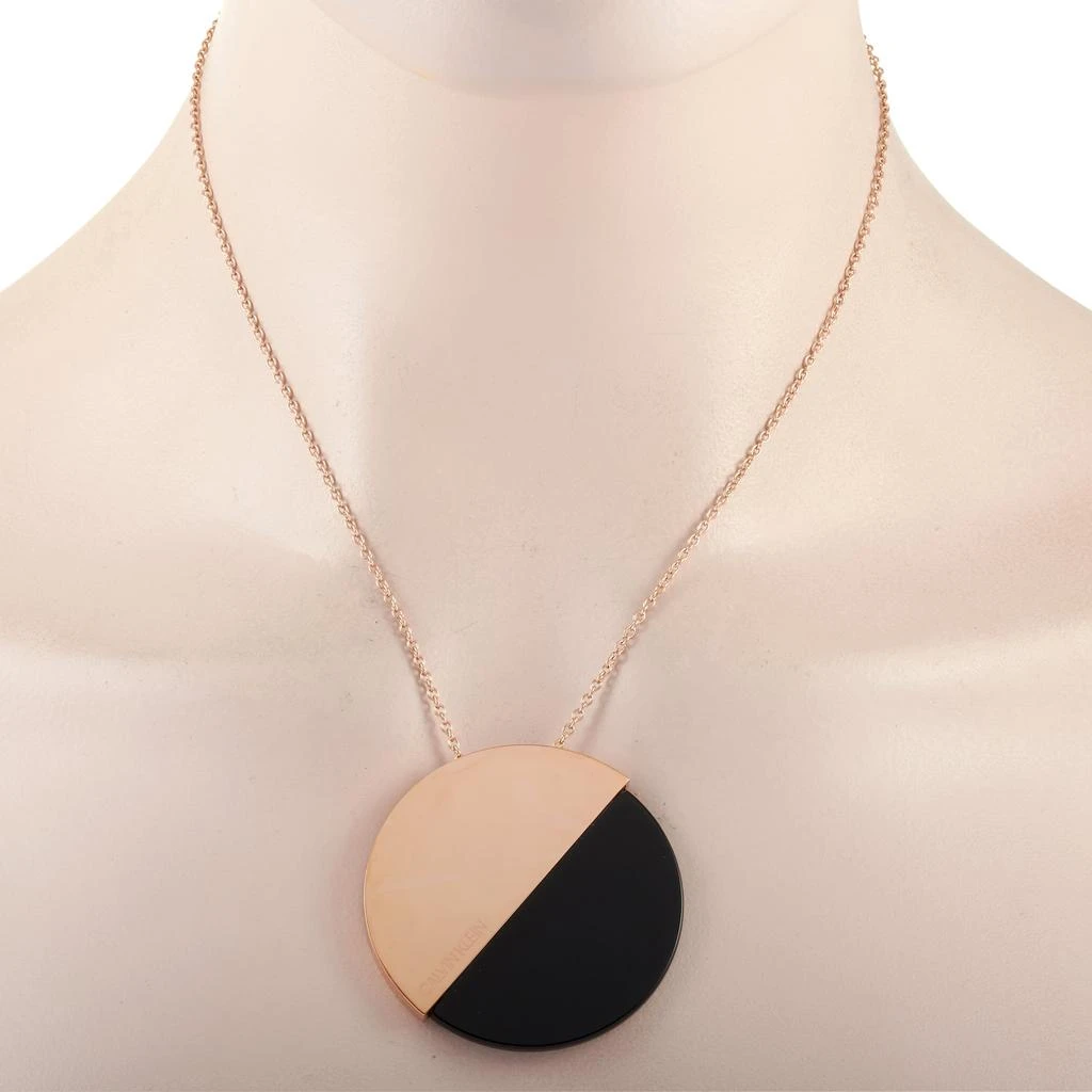 Calvin Klein Calvin Klein Spicy Rose Gold PVD-Plated Stainless Steel Onyx Big Pendant Necklace 2