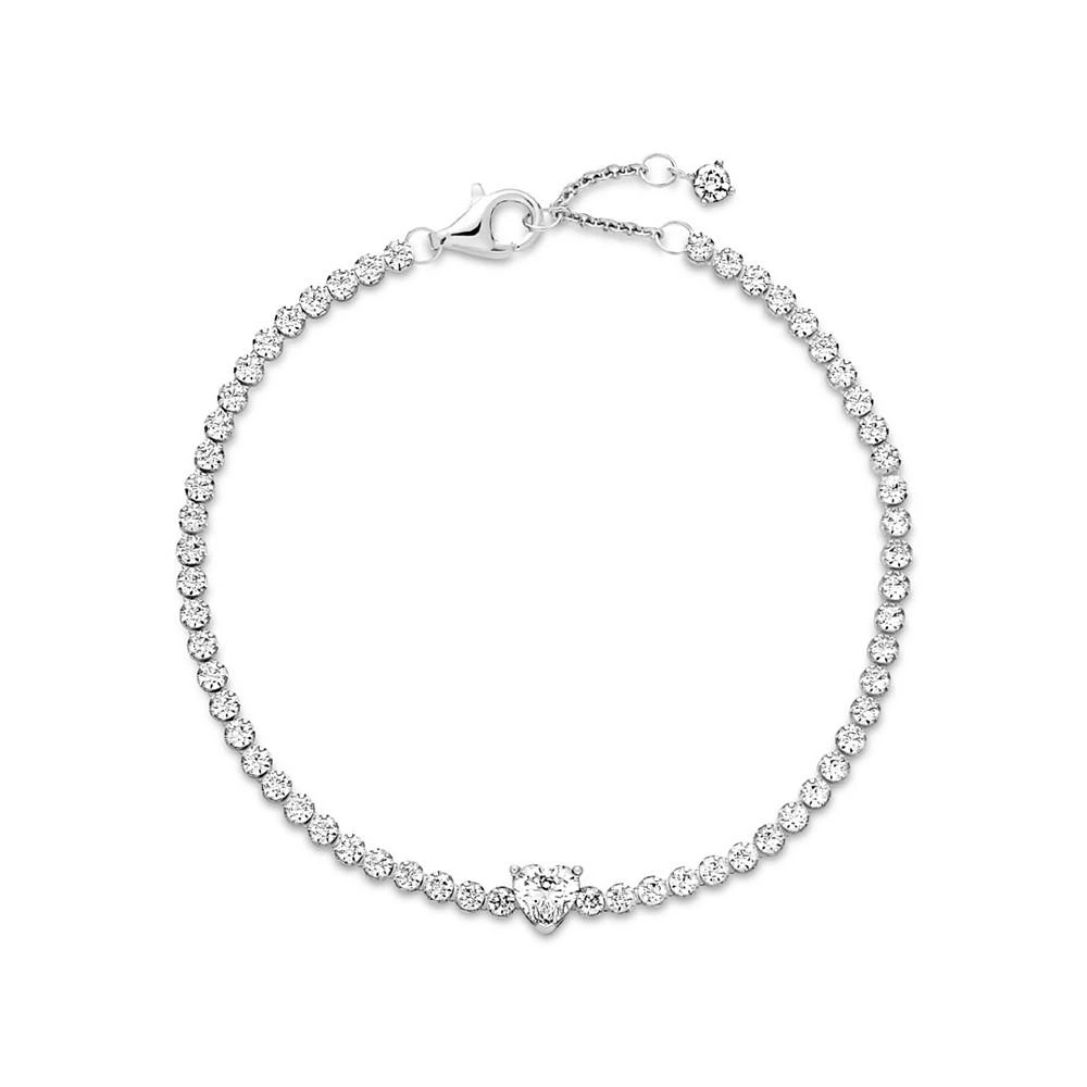 Pandora Cubic Zirconia Sparkling Heart Tennis Bracelet 3