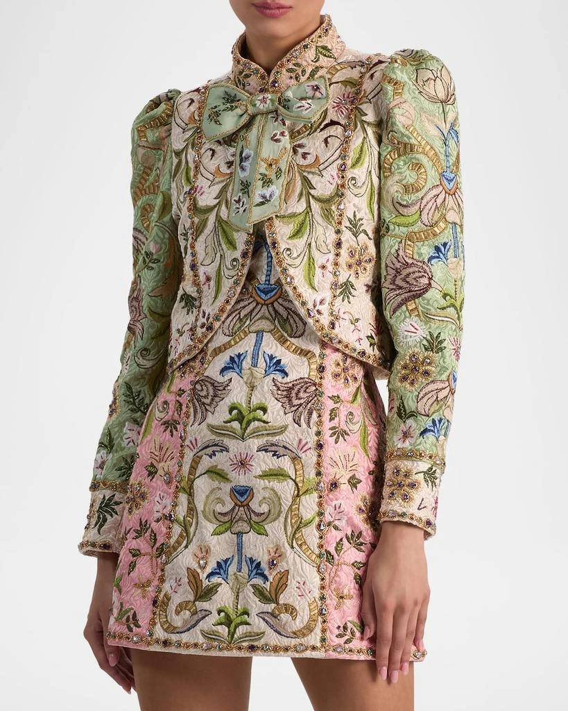 Alice + Olivia Ilaria Embroidered Jacquard Jacket 4