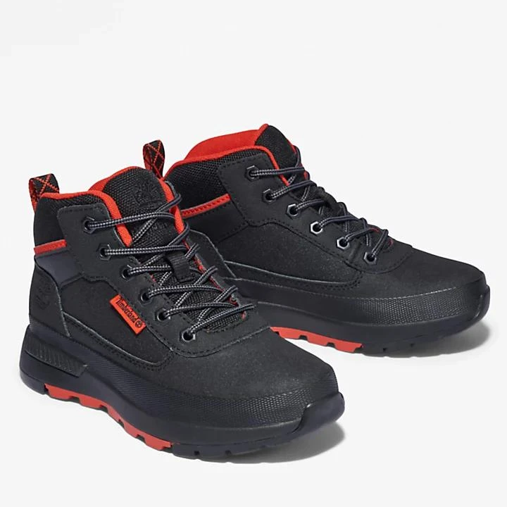 Timberland Field Trekker Hiking Boot for Youth in Black/Red 4
