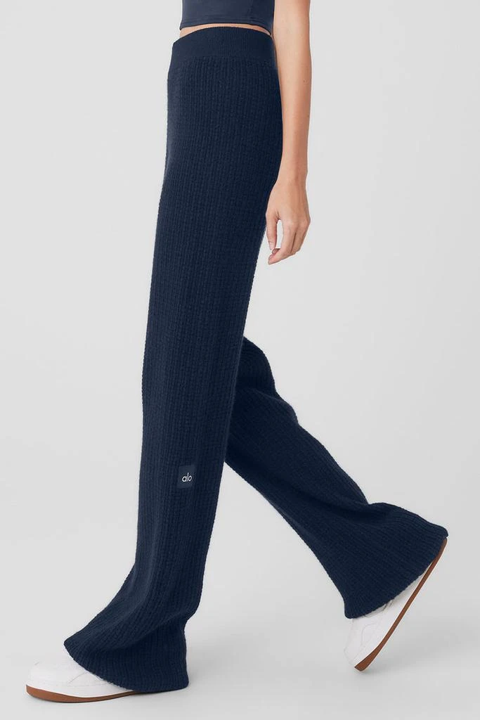 Alo Cashmere High-Waist Plush Waffle Pant - Burgundy 3