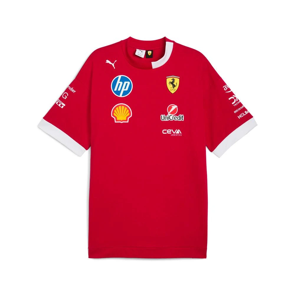 Puma Scuderia Ferrari Drivers Logo Crew Neck Short Sleeve T-Shirt 1