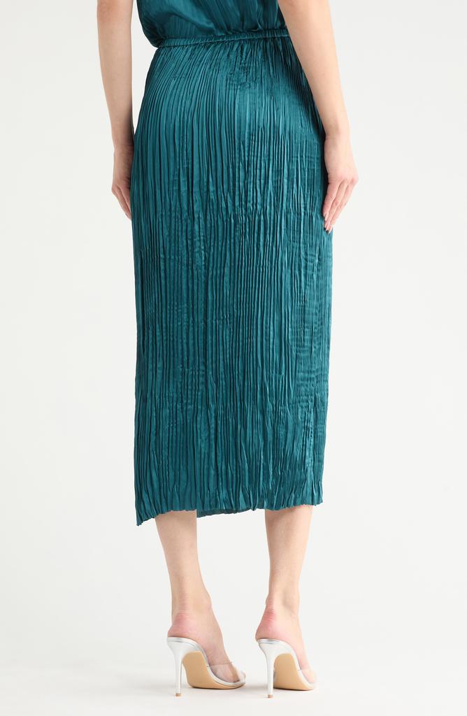 Vince Crushed Overlay Satin Midi Skirt