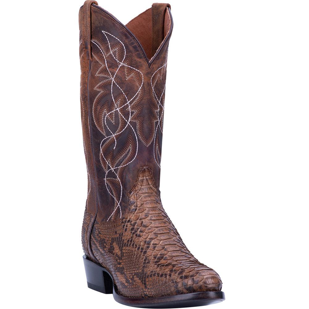 Dan Post Boots Manning Python Embroidered Round Toe Cowboy Boots