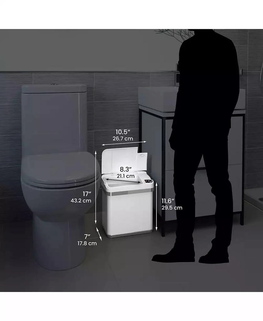 iTouchless Stainless Steel Bathroom Sensor Trash Can with AbsorbX Odor Filter and Lemon Fragrance 2.5 Gallon 4