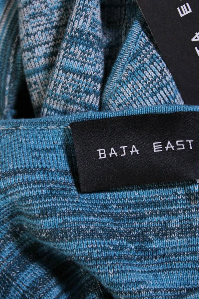 Baja East Womens Long Sleeve Scoop Neck Open Mid Section Dress Blue 4