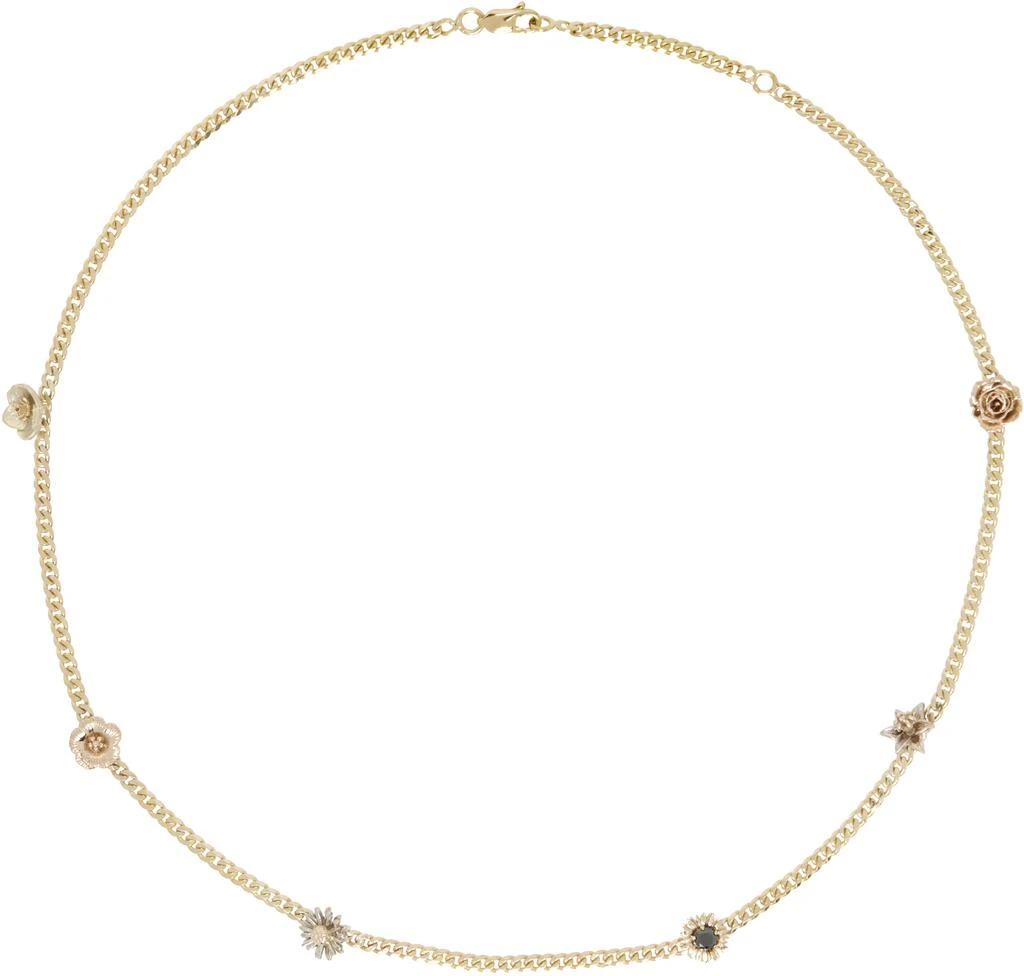 Bernard James Gold FLORA Slim Curb Chain Choker 1