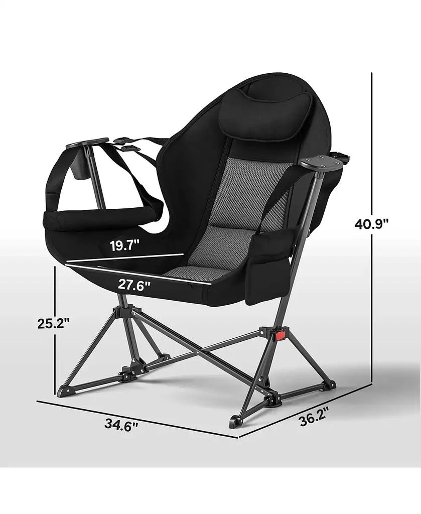 Outsunny Hammock Camping Chair Set of 2 with Adjustable Back, 2