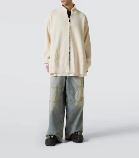 Balenciaga Logo cotton-blend zip-up cardigan 2
