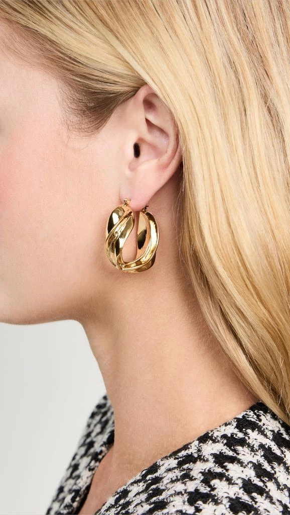 Kenneth Jay Lane Abstract Gold Hoops 2