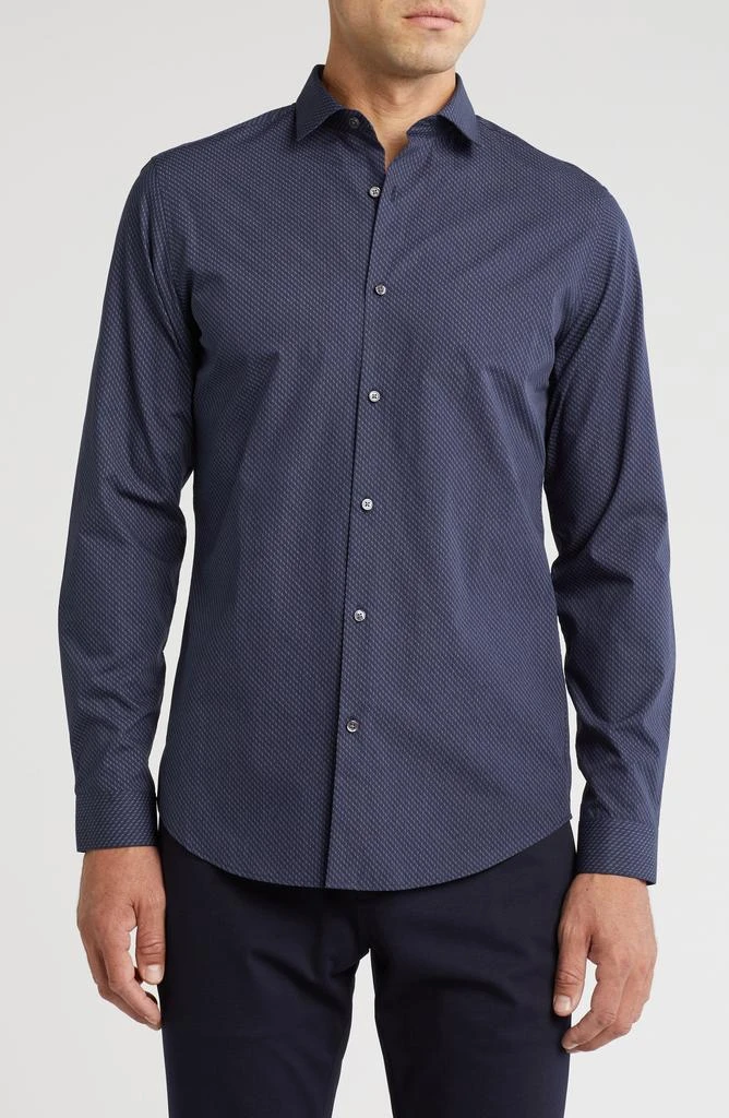 Theory Cedrick Diagonal Dash Cotton Button-Up Shirt 1