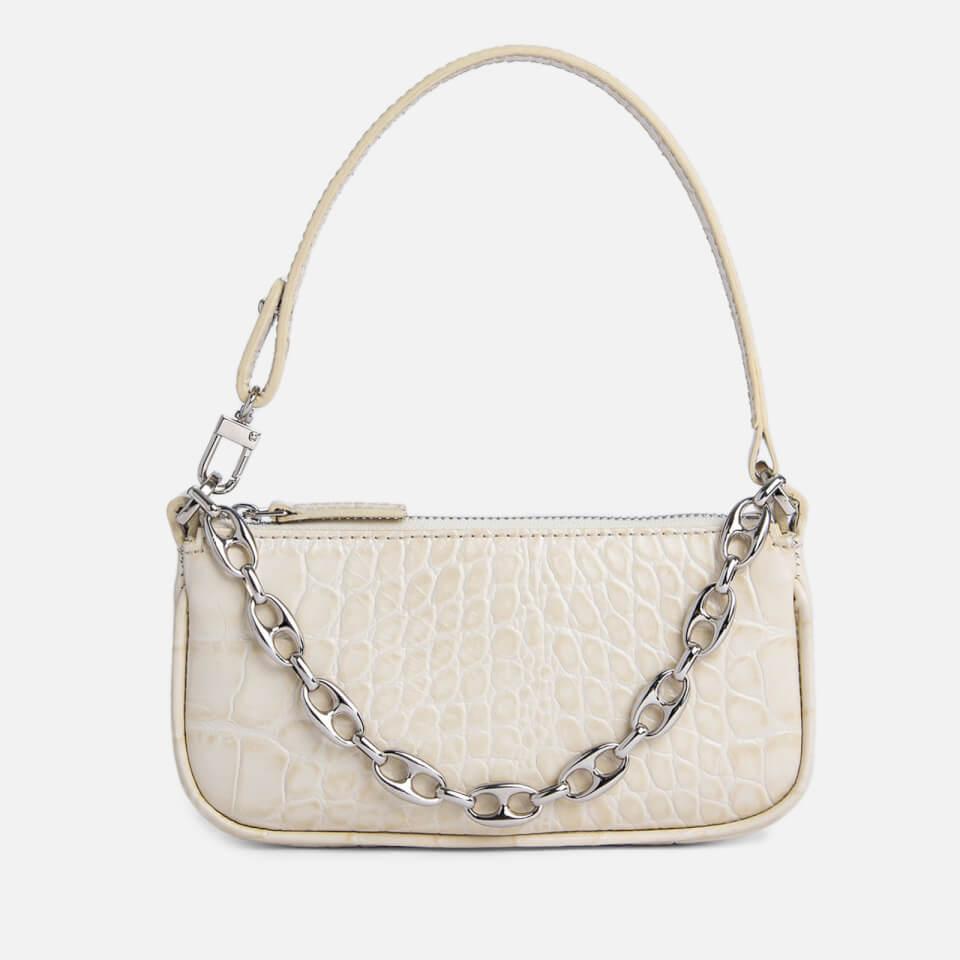 by FAR BY FAR Women
s Mini Rachel Croco Bag - Cream
