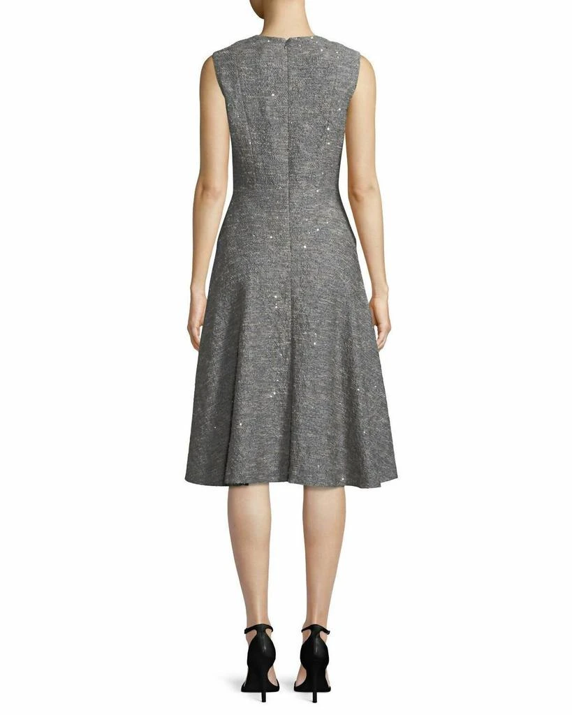 LELA ROSE Lela Rose - Sequin Sleeveless Seamed Fit & Flare Twill Midi Dress 2