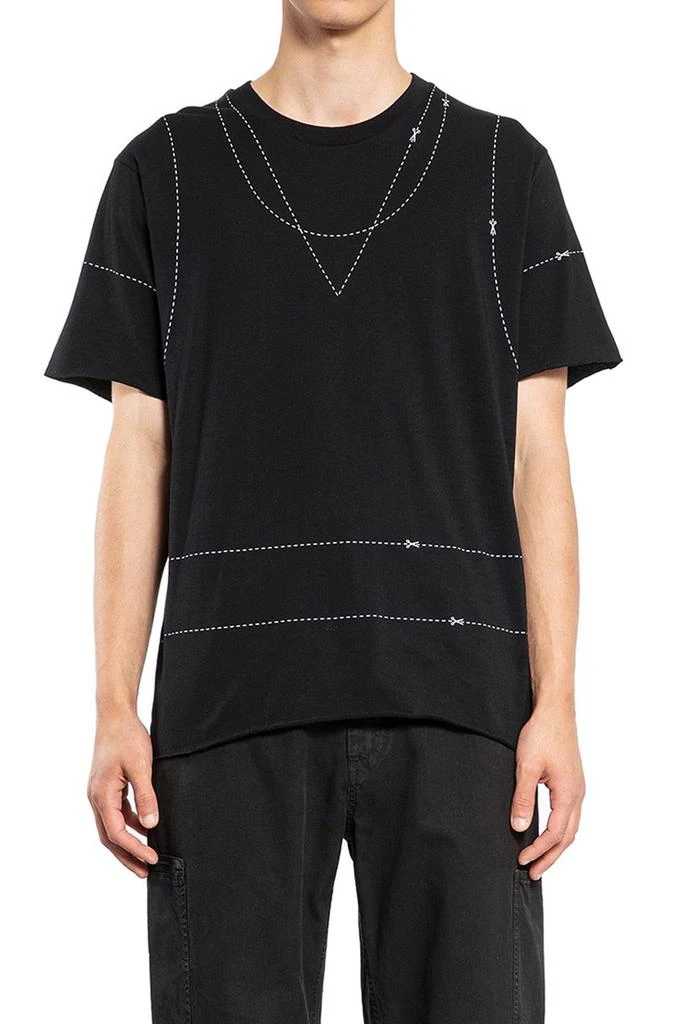 MM6 MM6 Maison Margiela Stitch-Printed Crewneck T-Shirt 1