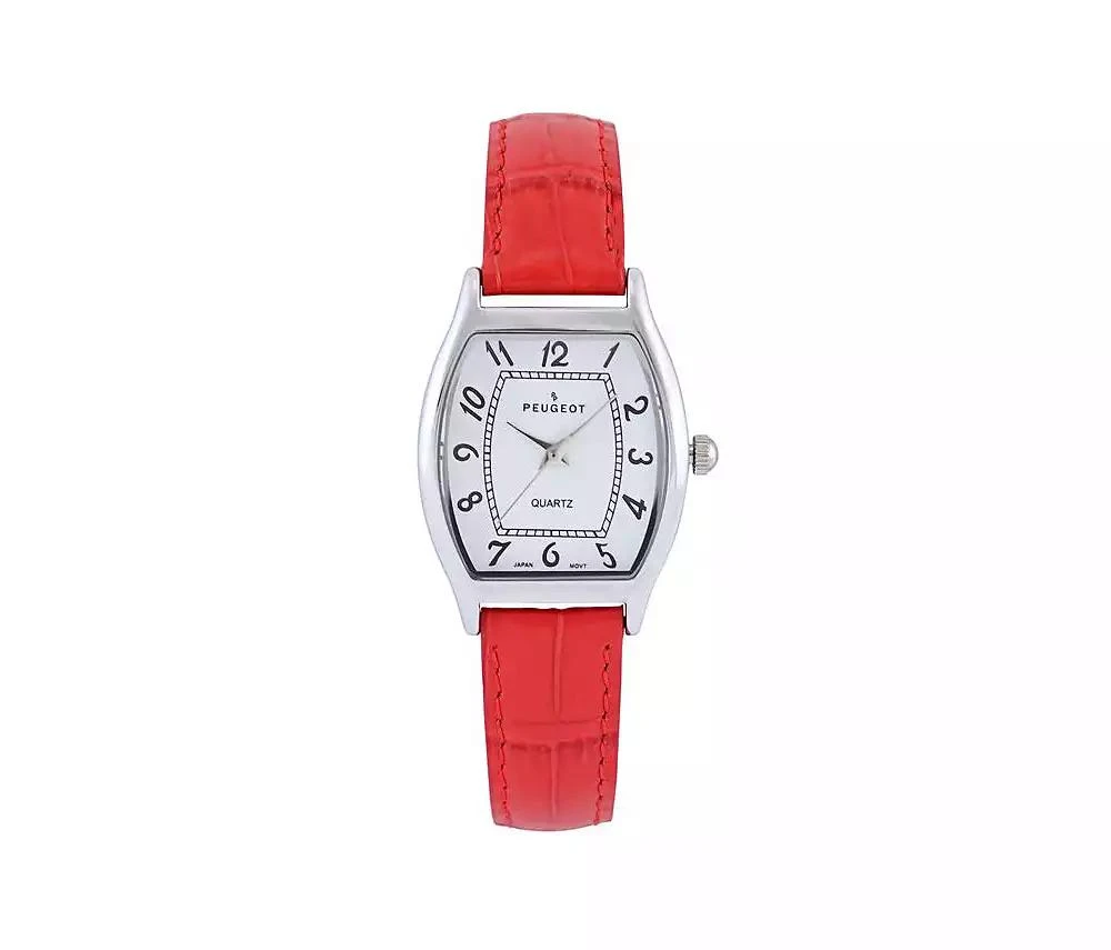 Peugeot Women's 26 x 32mm Cushion Shape Watch with Red Leather Band 1
