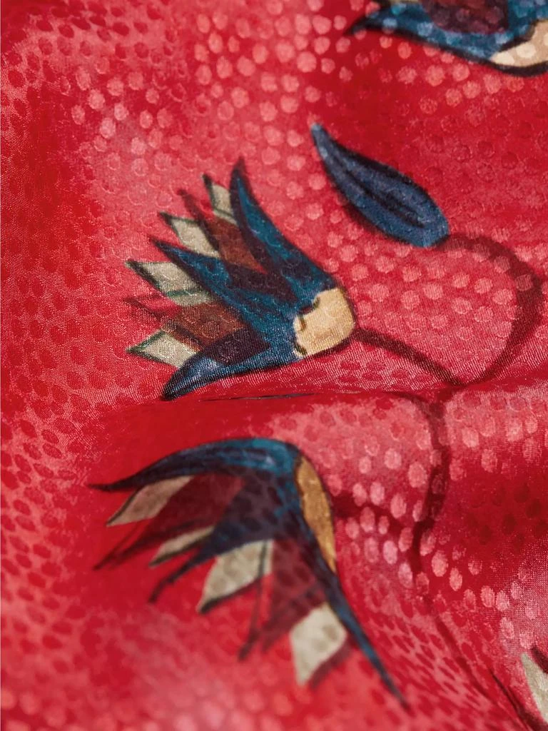 Saloni Lily Asymmetric Floral Silk Gown 7