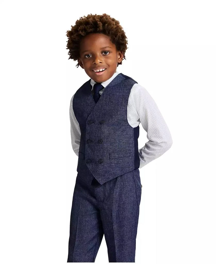 Nautica Toddler and Little Boys Shirt, Windowpane Vest, Pants & Neck Tie Set, 4 piece 3