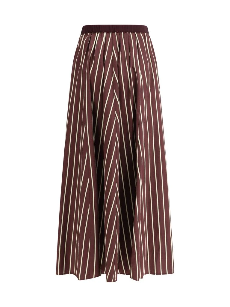 FORTE_FORTE Striped satin Long Skirt  1