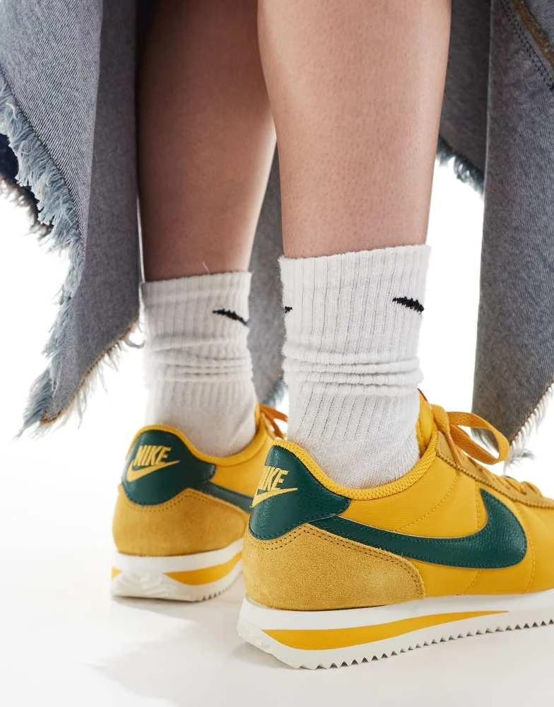 NIKE Nike Cortez TXT trainers in yellow and green 4