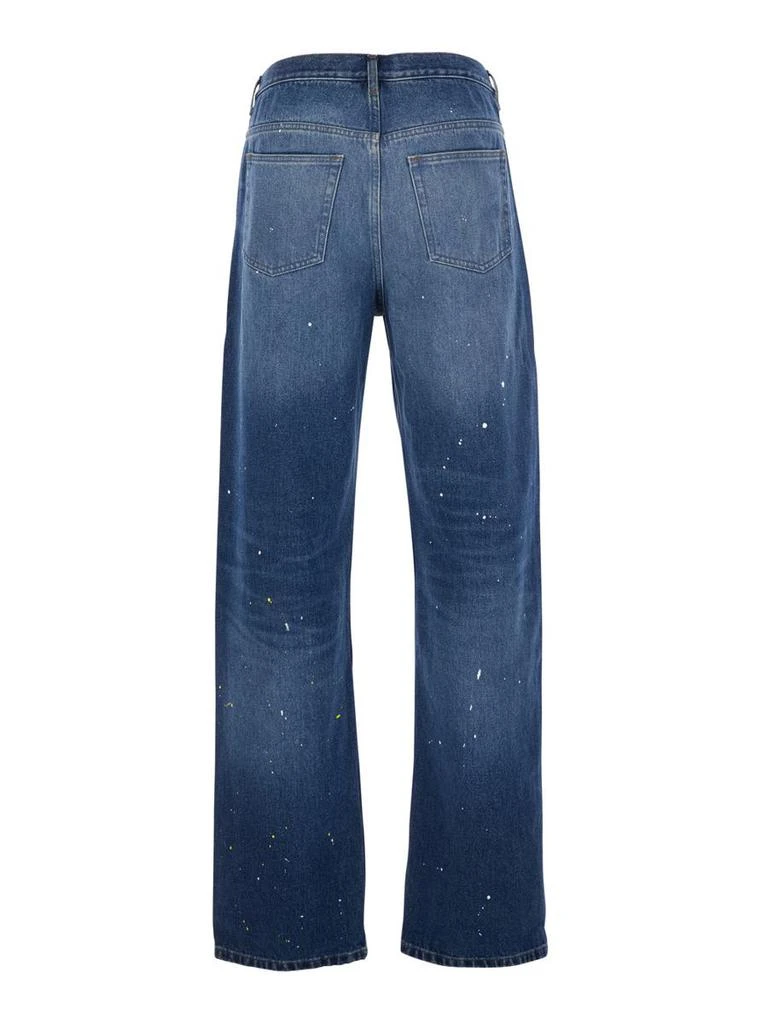 A.P.C. Blue Five-Pocket Jeans With All-Over Paint Effect In Cotton Man 2