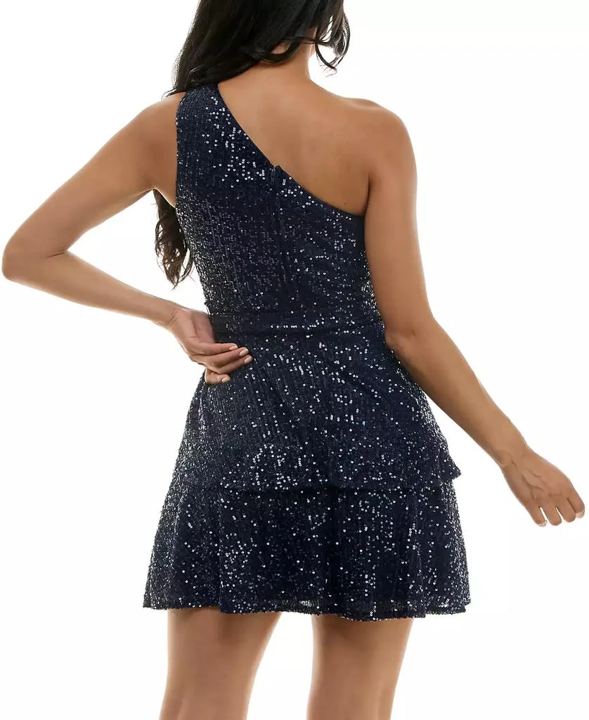 Trixxi Juniors' Sequin One-Shoulder Tiered Mini Dress 4