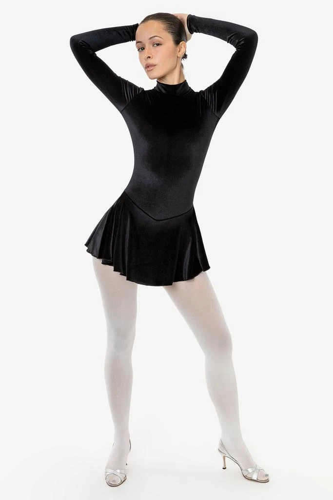 Los Angeles Apparel VVT410 - Velvet Long Sleeve Mockneck Skirted Leotard 21