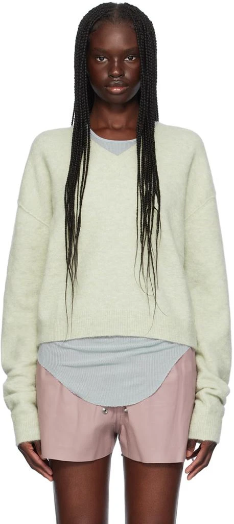 Rick Owens Green Porterville Tommy V-Neck Sweater 1