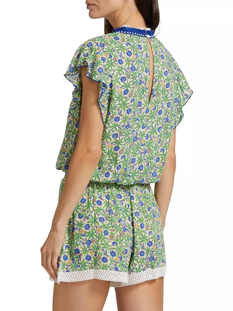 Poupette St Barth Sasha Floral Knit Drawstring Romper 5