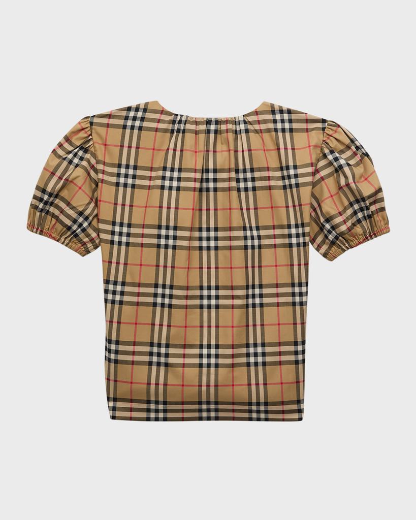 Burberry Girl's Sheryl Check-Print Blouse, Size 3-14