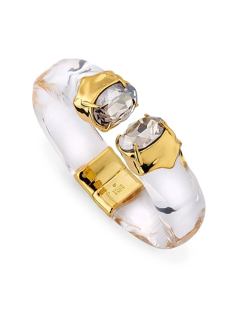Alexis Bittar Bonbon 14K-Gold-Plated, Lucite® 
Crystal Hinged Bracelet 3