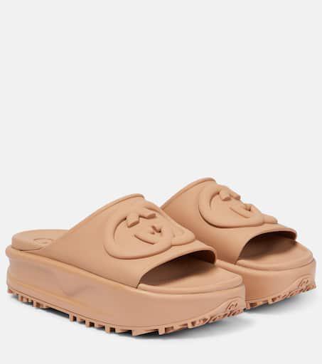 Gucci GG rubber platform slides 40 - Slippers - Free Shipping - BeyondStyle