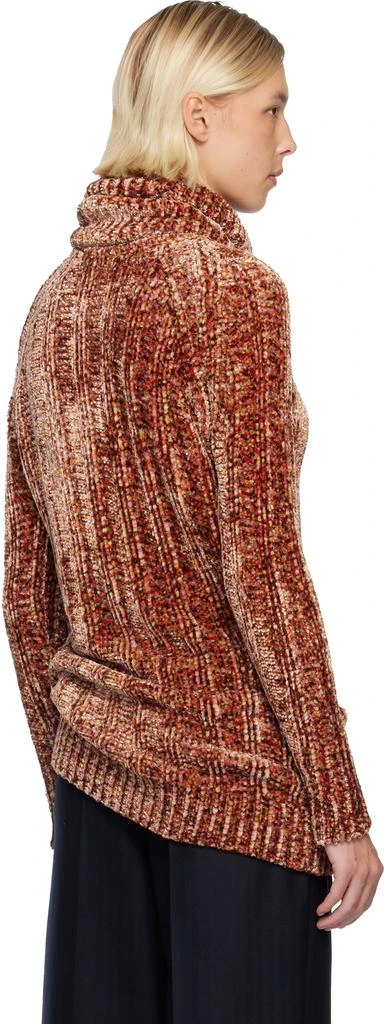 Dries Van Noten Pink 
Brown Long Viscose Turtleneck 3