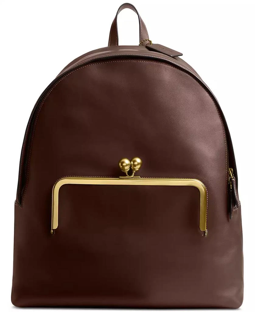 Coach Leather Kisslock Large Frame Backpack 3