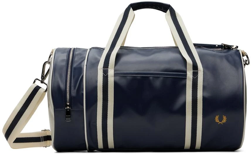 Fred Perry Navy & White Classic Barrel Duffle Bag 1