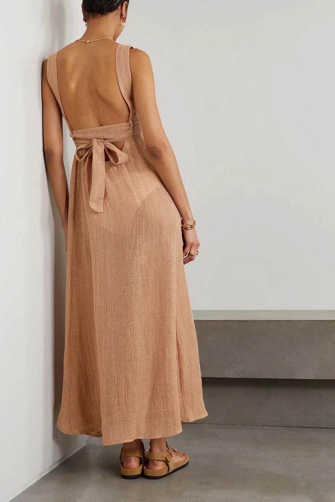Le Kasha Assiout belted linen-gauze maxi dress 3