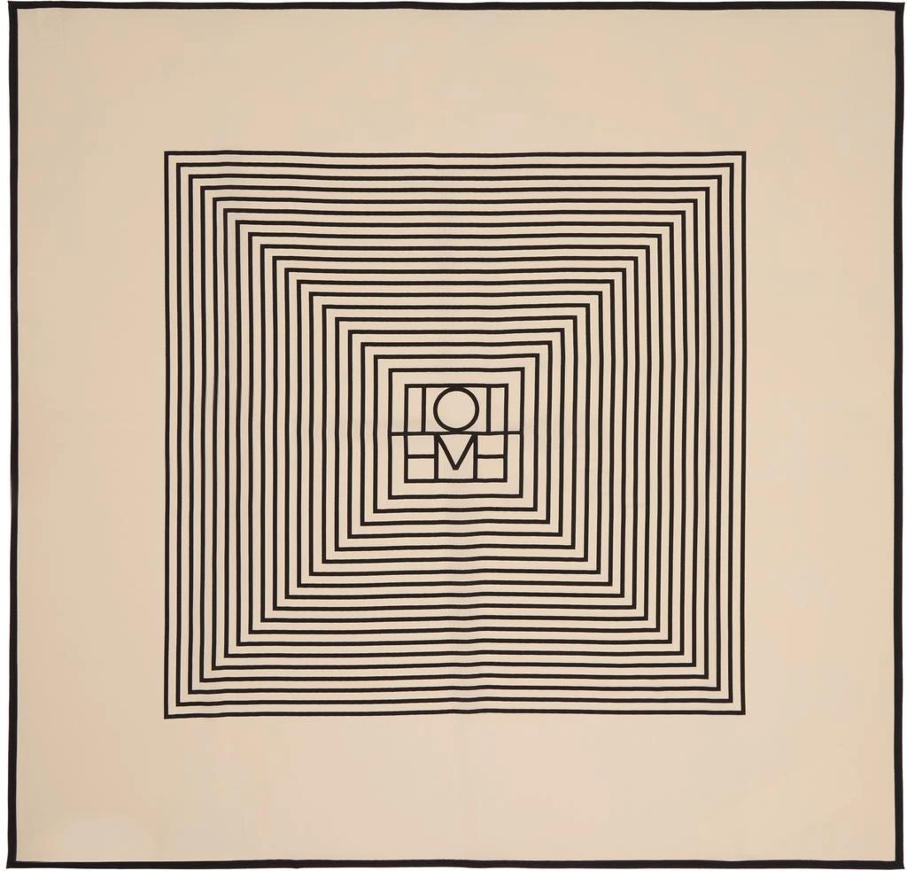 Totême Beige Centered Monogram Silk Scarf