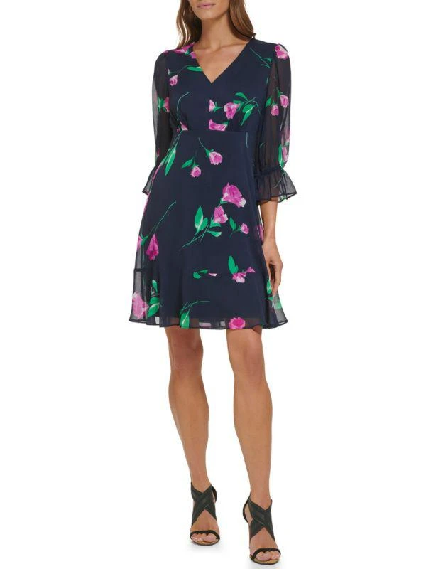 DKNY Floral Fit & Flare Minidress 4