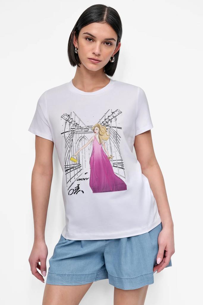 DKNY BROOKLYN BRIDGE EMBELLISHED TEE