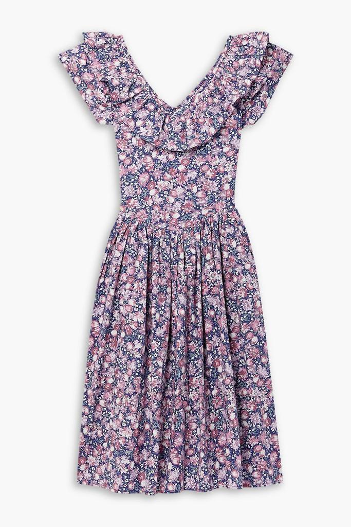 BATSHEVA + Laura Ashley Ileang ruffled printed cotton-poplin midi dress