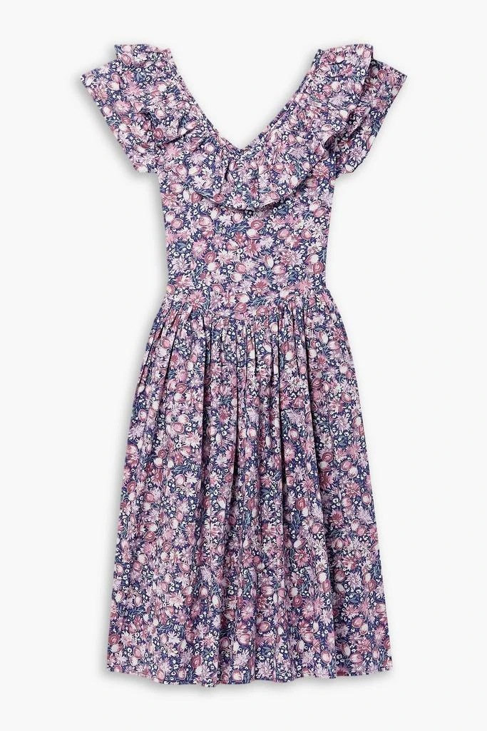 BATSHEVA X LAURA ASHLEY + Laura Ashley Ileang ruffled printed cotton-poplin midi dress 1