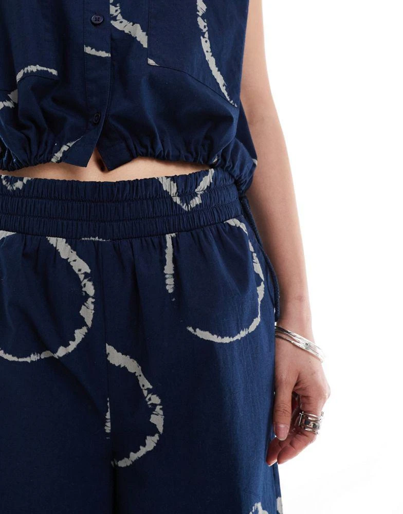 COLLUSION COLLUSION long line boxer short co ord in blue tie dye print 5