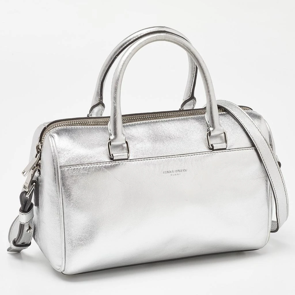 Yves Saint Laurent Silver Leather Classic Baby Duffle Bag 2